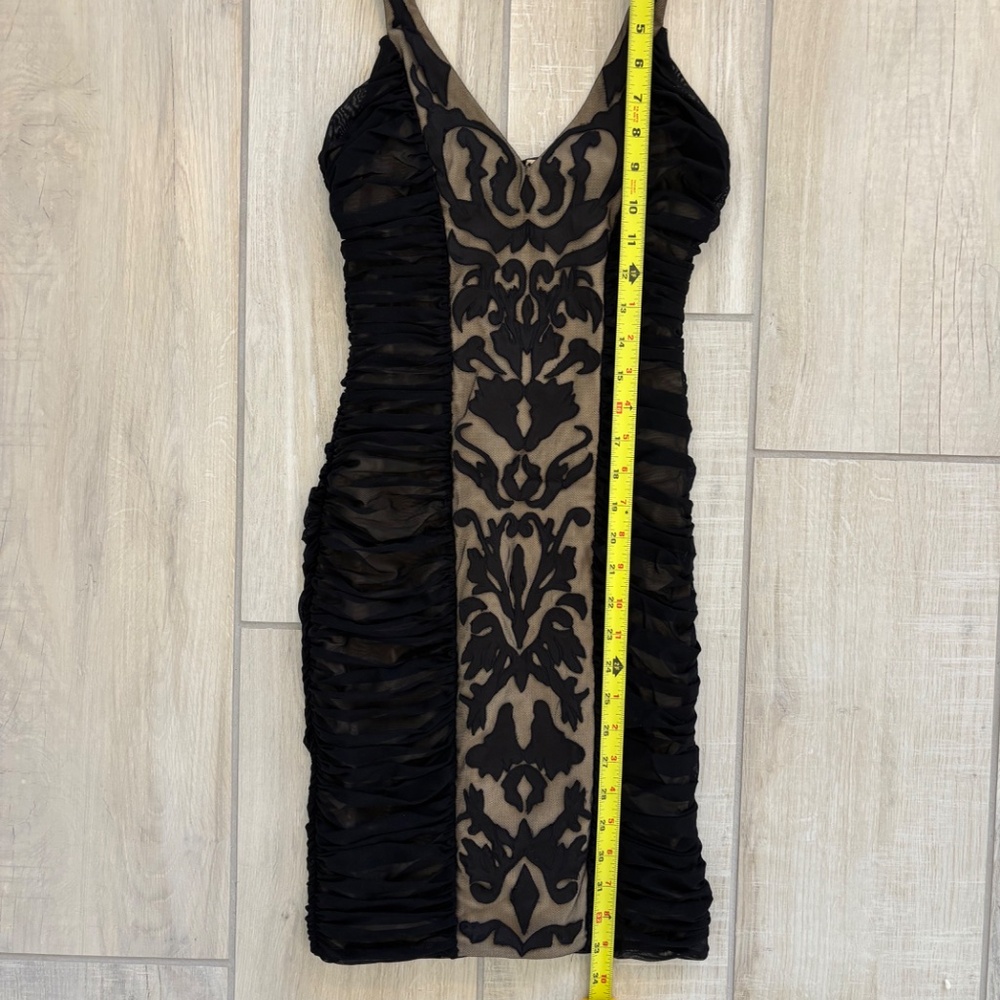 Bebe black mini dress with ruched detailing, Size Small, party, cocktail, Y2K - Picture 7 of 8